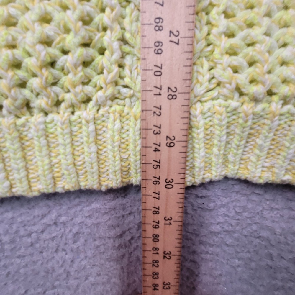 Anthropologie Serenity Cardigan Womens M/L Chartreuse Yellow Open Knit Spring - Picture 13 of 16